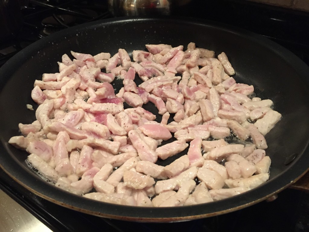 Cooking the Pork with some salt & pepper