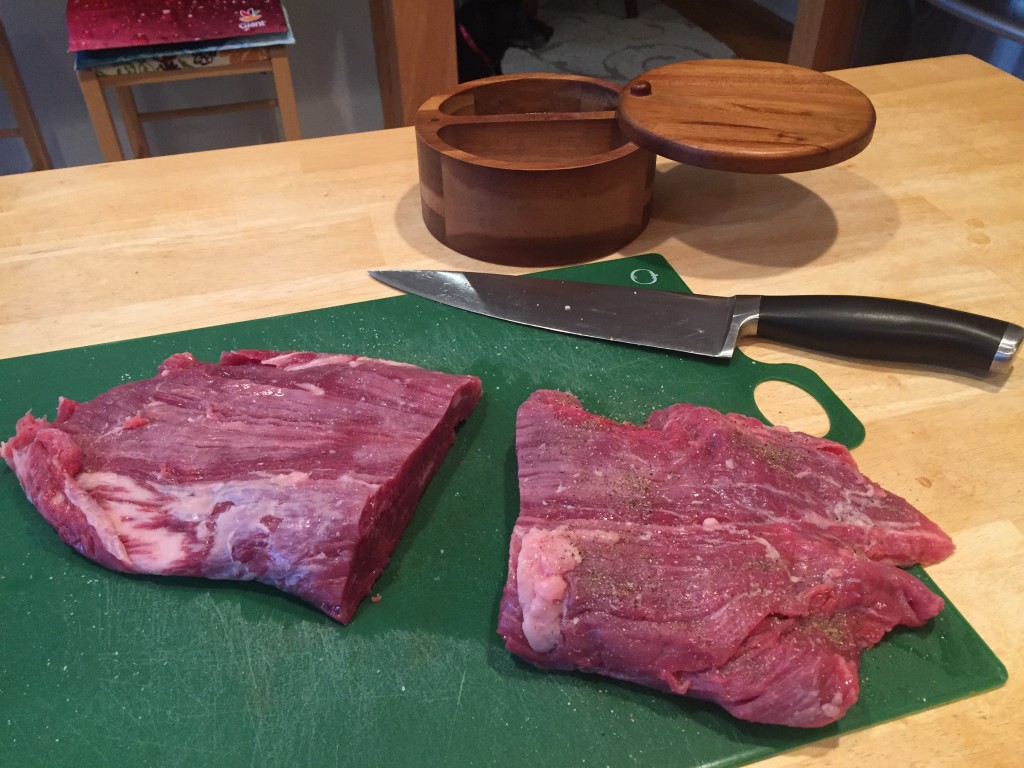 Cut in to smaller pieces for the sous-vide machine
