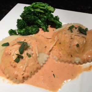 Heart Shaped Mushroom Ravioli with Vodka Sauce