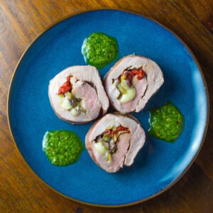 Big Green Egg Olive and Red Pepper Stuffed Pork Tenderloin