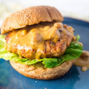 Big Green Egg Spicy Asian Chicken Burger