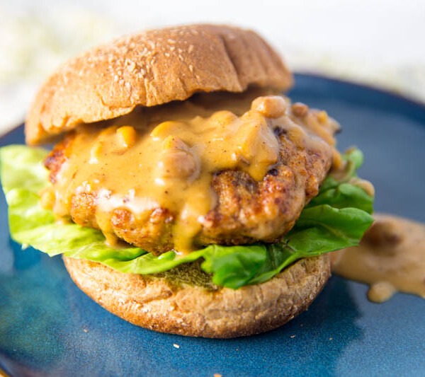 Big Green Egg Spicy Asian Chicken Burger