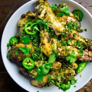 Kamado chimichurri chicken wings