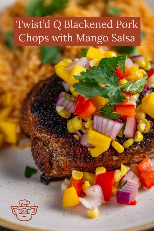 TwistdQ Blackened Pork Chops with Mango Salsa