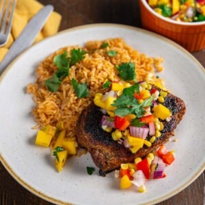 TwistdQ Blackened Pork Chops with Mango Salsa