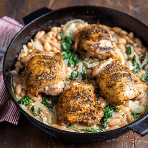 Creamy Lemon Garlic Chicken on the Big Green Egg
