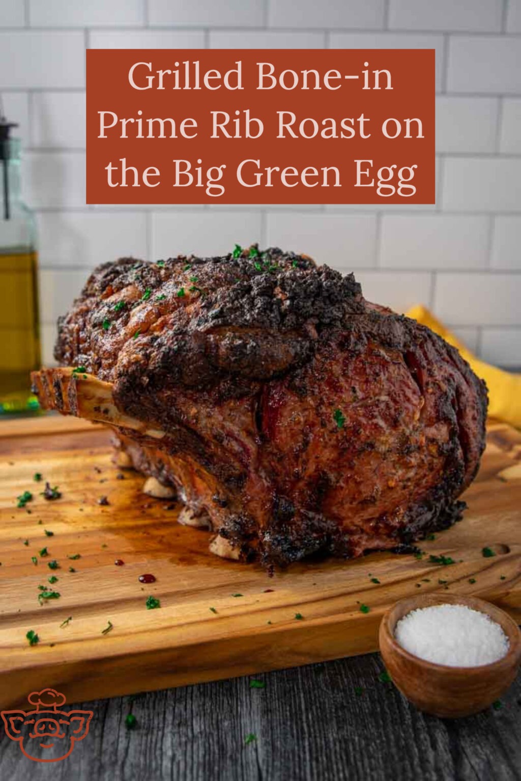 Grilled Bone in Prime Rib Roast on the Big Green Egg - The BBQ Buddha