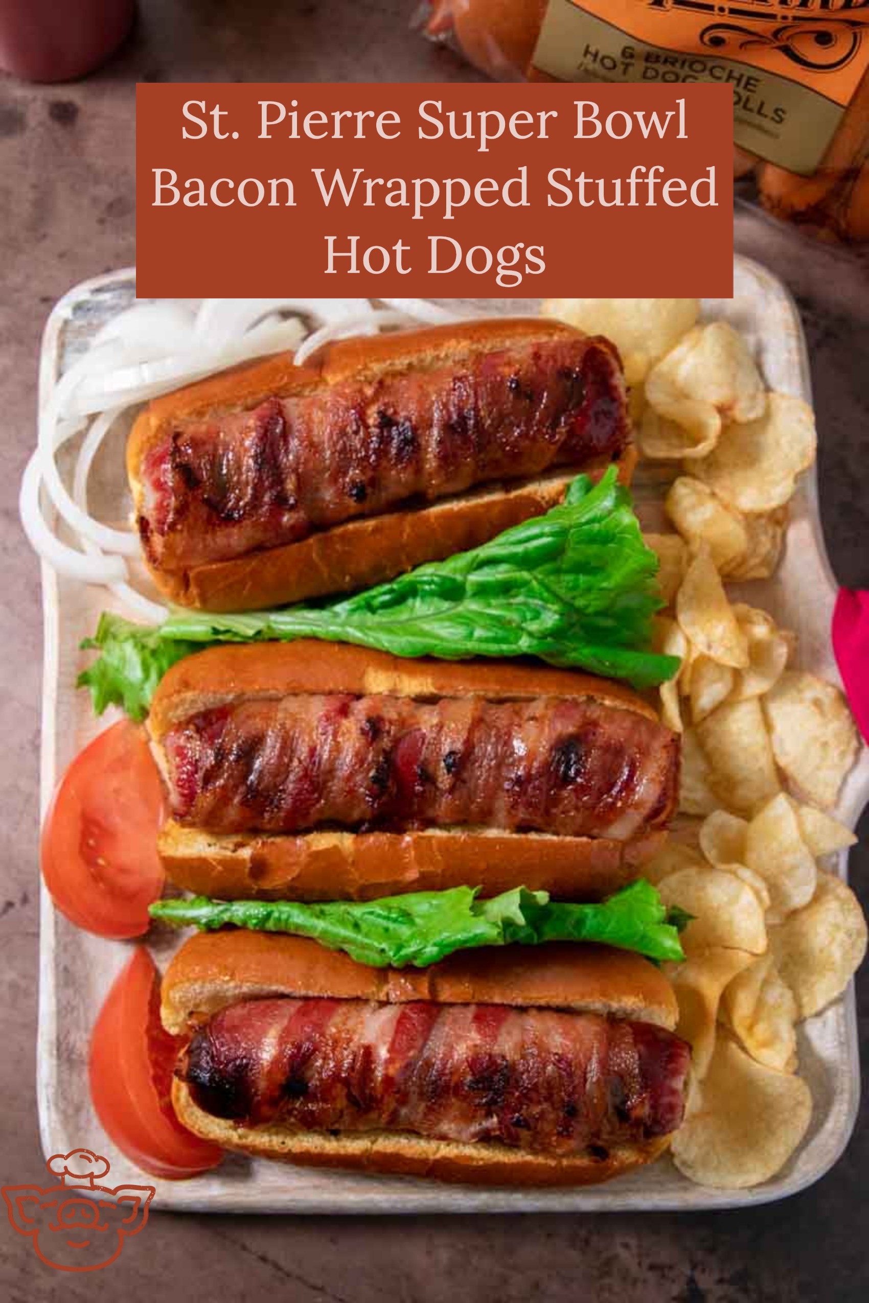 Grilled Bacon Wrapped Cheese Stuffed Hot Dogs