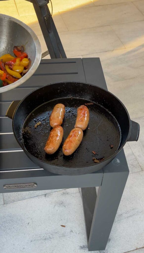 Big Green Egg Grilled Sausage and Peppers Sandwich The BBQ Buddha