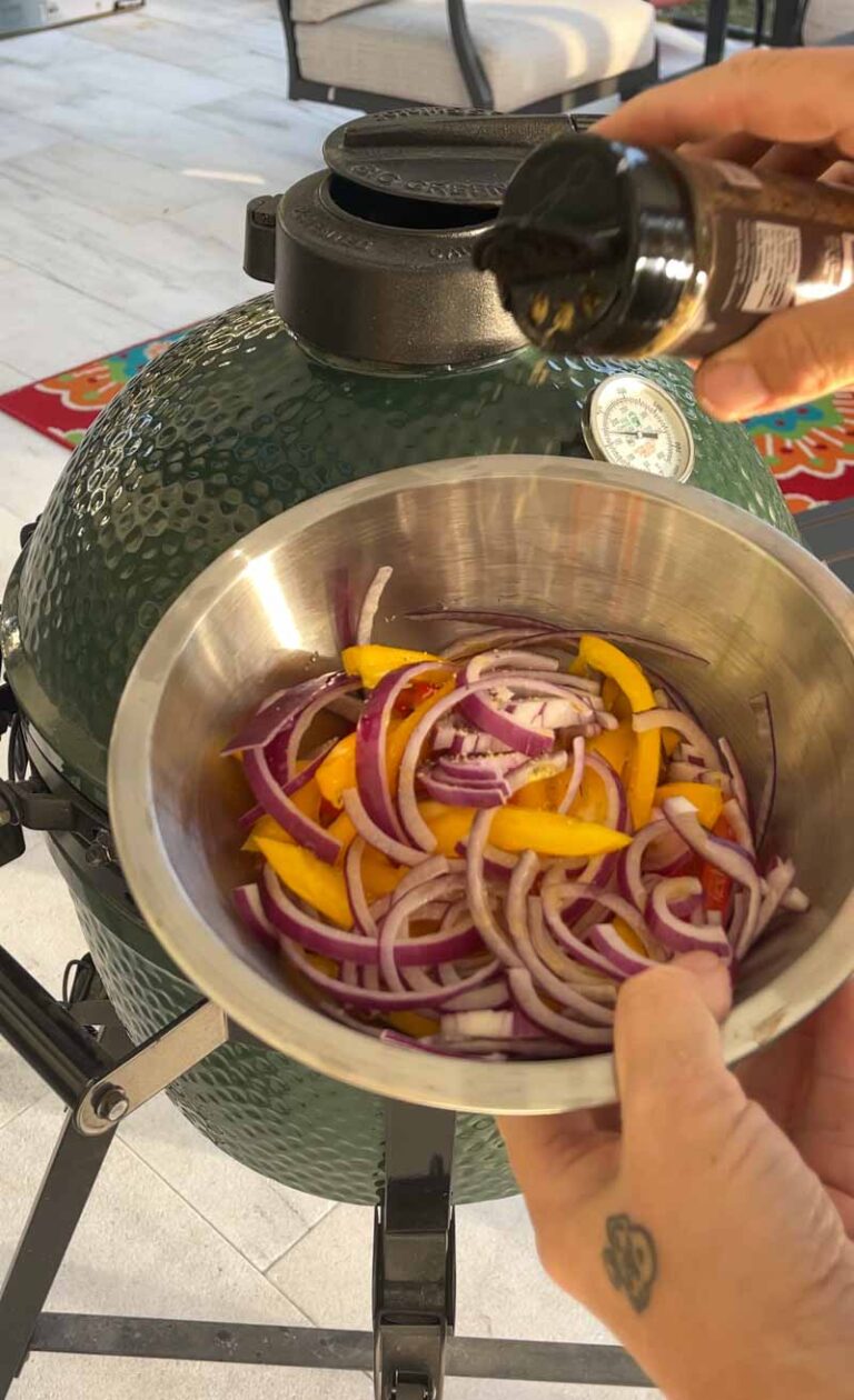 Big Green Egg Grilled Sausage and Peppers Sandwich The BBQ Buddha