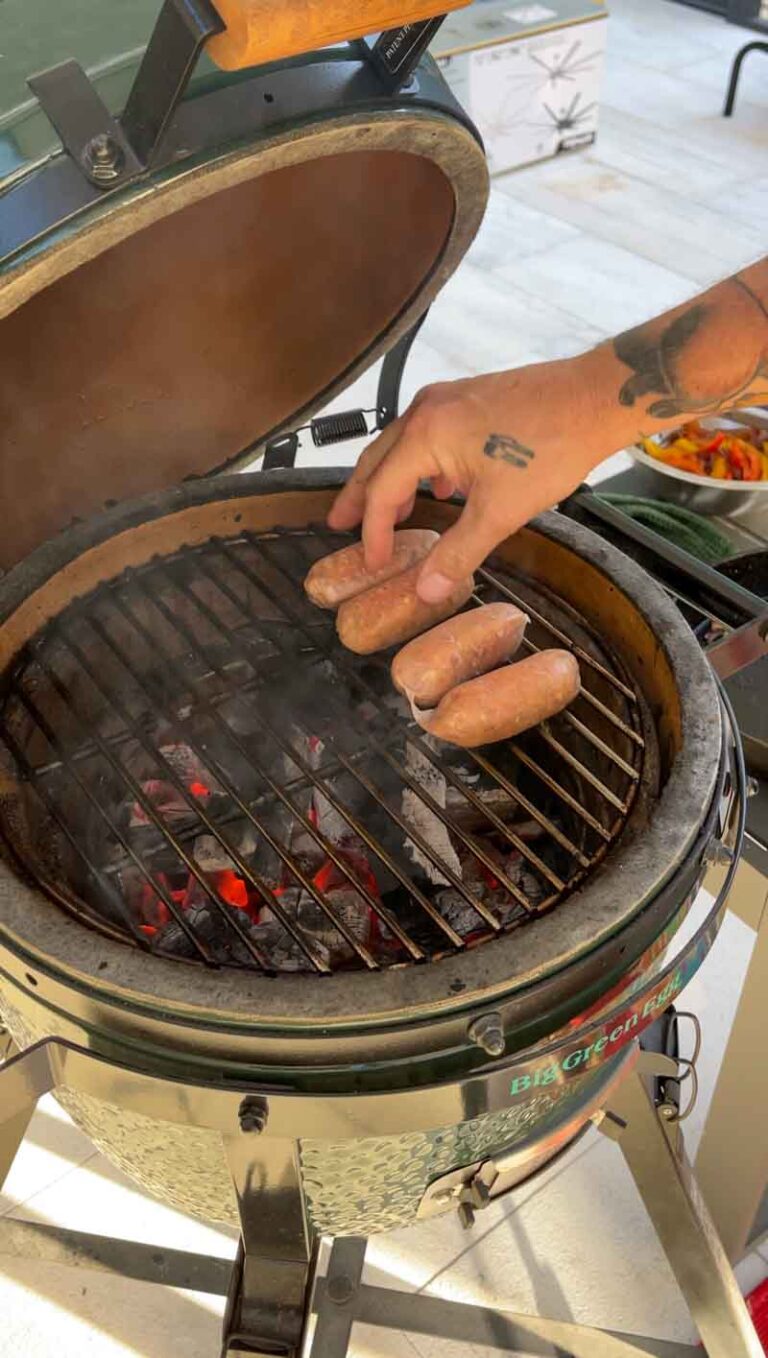 Big Green Egg Grilled Sausage and Peppers Sandwich The BBQ Buddha