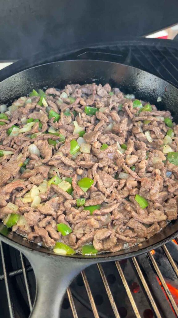 Big Green Egg Steak and Cheese Sandwich The BBQ Buddha