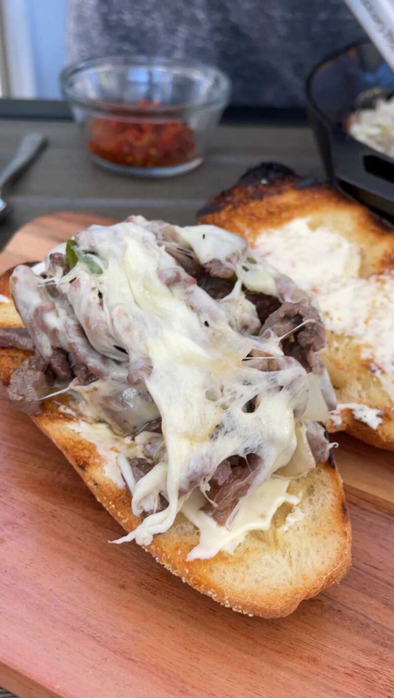 Big Green Egg Steak and Cheese Sandwich The BBQ Buddha