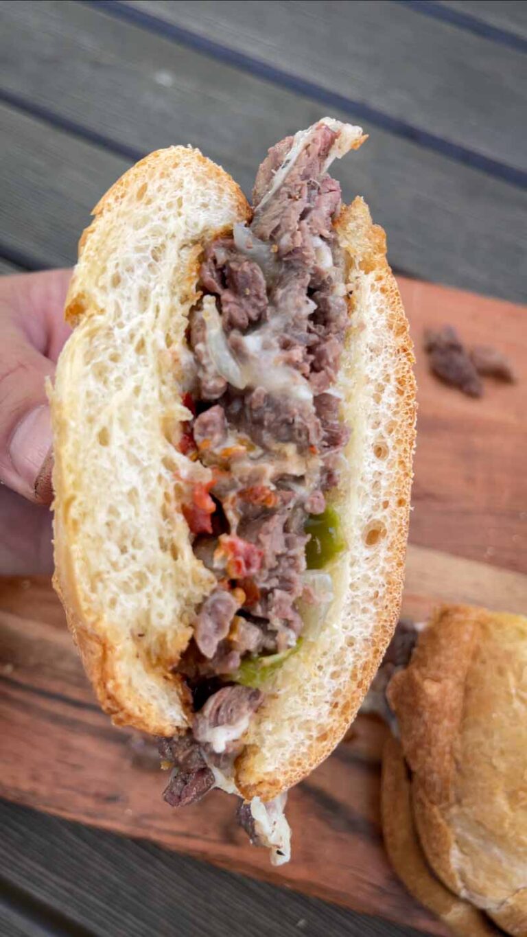 Big Green Egg Steak and Cheese Sandwich The BBQ Buddha