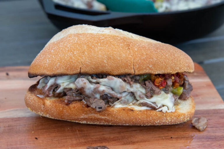 Big Green Egg Steak and Cheese Sandwich The BBQ Buddha