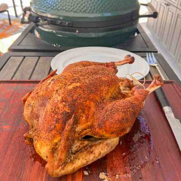 Big Green Egg Brined Turkey with Lanes BBQ