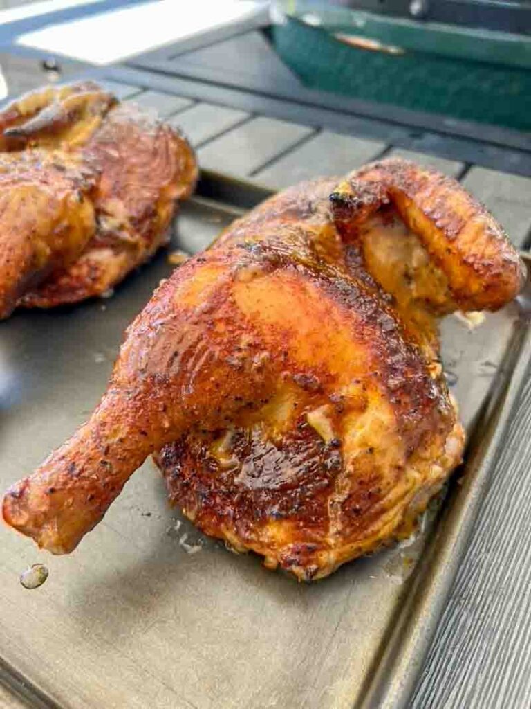 Big Green Egg Smoked Chicken with White Sauce - The BBQ Buddha