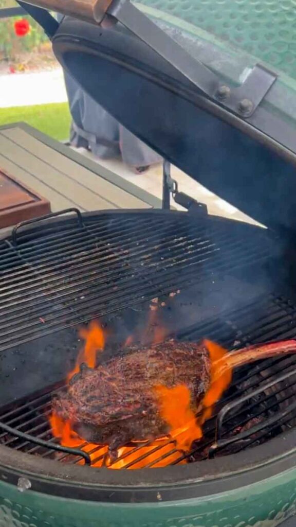 Big Green Egg Tomahawk Ribeye - The BBQ Buddha
