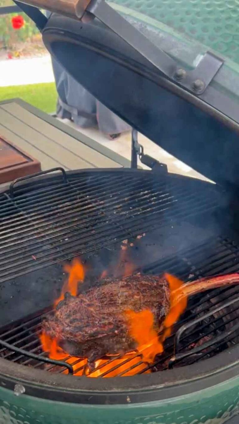 Big Green Egg Tomahawk Ribeye The BBQ Buddha
